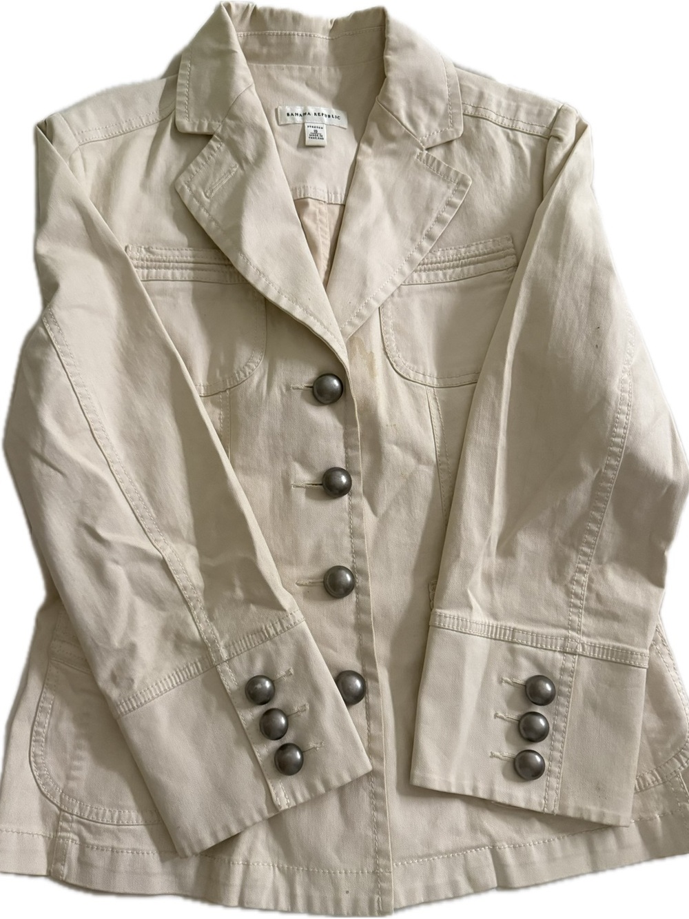 Banana Republic Cream Single-Breasted Women's Blazer with Metal Buttons